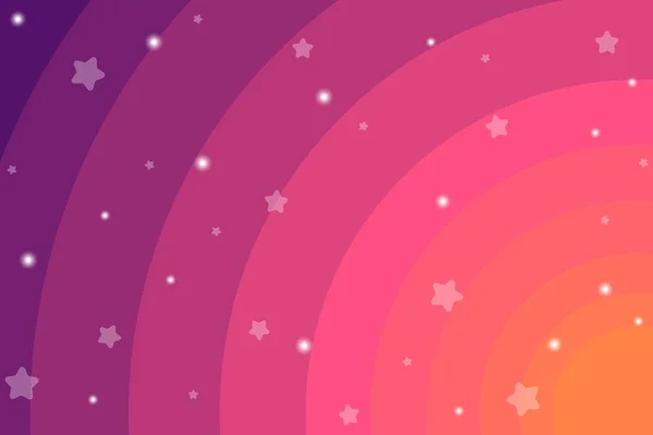Оранжевое Розовое Фиолетовое Небо Звезды Заднем Плане Векторная Иллюстрация — стоковый вектор