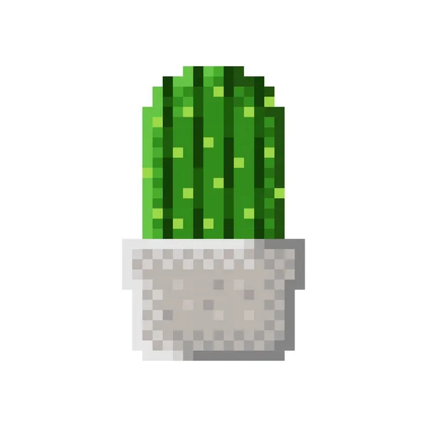 Seni Kaktus Piksel Gambar Vektor - Stok Vektor