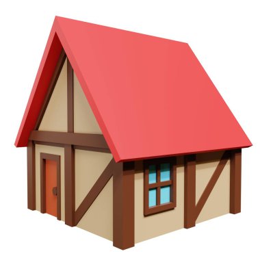 Medieval house. 3d rendering.