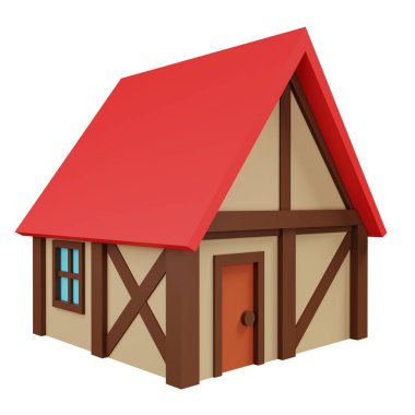 Medieval house. 3d rendering.
