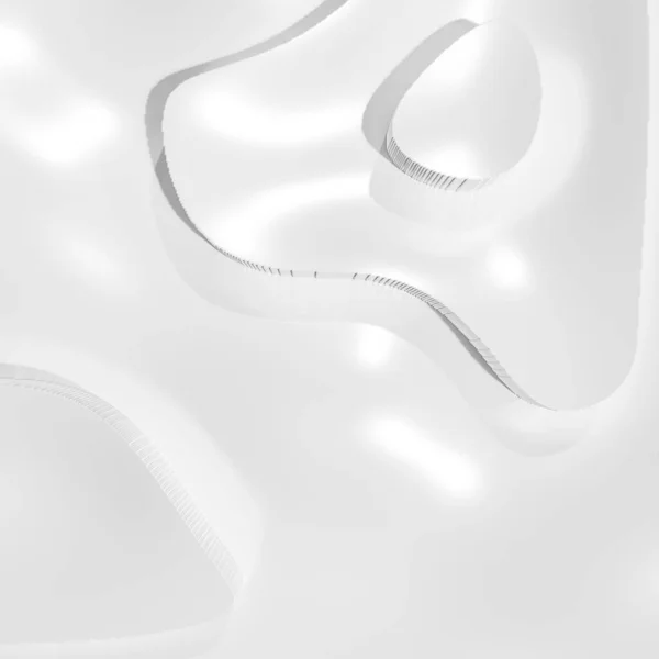 抽象的な白い豪華な幾何学的形状の背景 3Dレンダリング — ストック写真