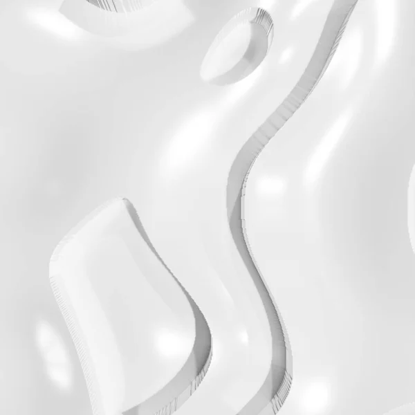 Abstrato Branco Luxo Formas Geométricas Fundo Renderização — Fotografia de Stock
