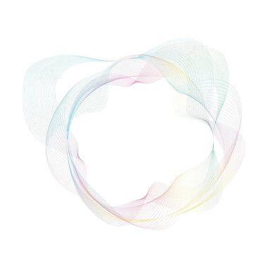 Abstract rainbow circle wave frame background. Vector illustration.