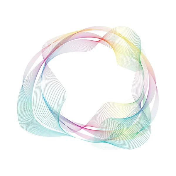 Abstract Rainbow Circle Wave Frame Background Vector Illustration — Stok Vektör