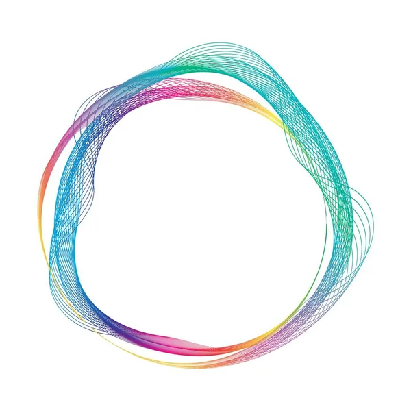 Abstract Rainbow Circle Wave Frame Background Vector Illustration — Image vectorielle