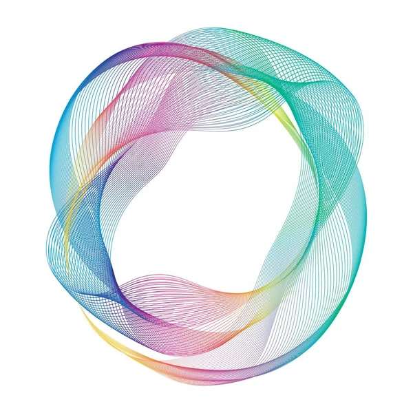Abstract rainbow circle wave frame background. Vector illustration.