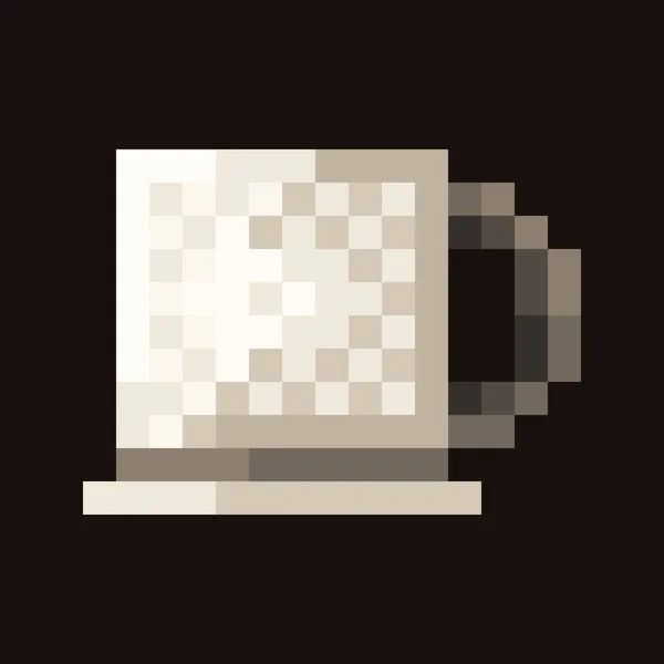 Coffee Cup Pixel Art Vector Illustration — ストックベクタ