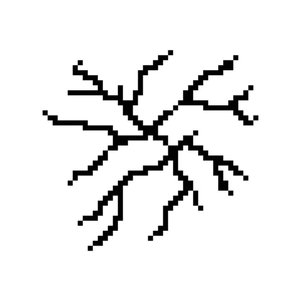Pixel Art Crack Noir Illustration Vectorielle — Image vectorielle
