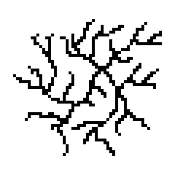 Pixel Art Crack Noir Illustration Vectorielle — Image vectorielle