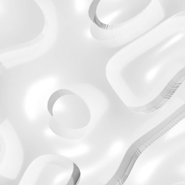 Soyut beyaz lüks geometrik şekiller arka plan. 3d oluşturma.
