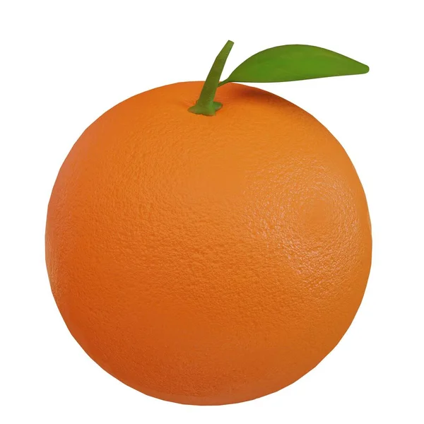 Frutto Arancione Sullo Sfondo Bianco Rendering — Foto Stock