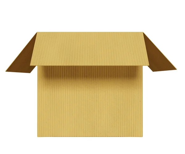 Beyaz Arka Planda Bir Karton Kutu Oluşturma — Stok fotoğraf