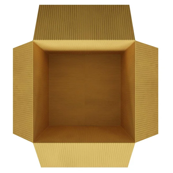 白色背景上的纸盒3D渲染 — 图库照片
