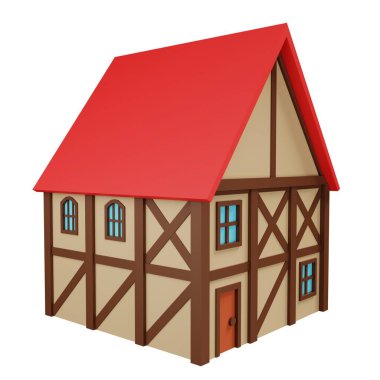 Medieval house. 3d rendering.