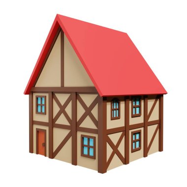 Medieval house. 3d rendering.