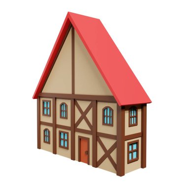 Medieval house. 3d rendering.