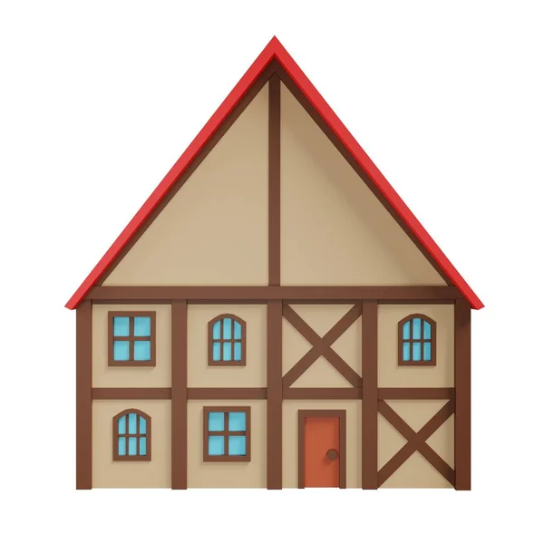 Medieval House Rendering — 图库照片
