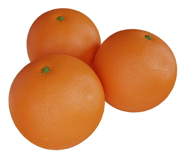 Narancs Gyümölcs Fehér Háttérrel Renderelés — Stock Fotó