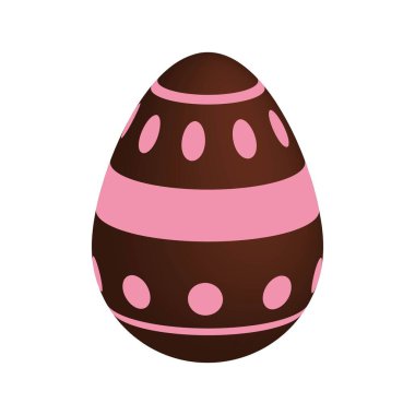 Çikolatalı Paskalya yumurtası. Vektör illüstrasyonu.