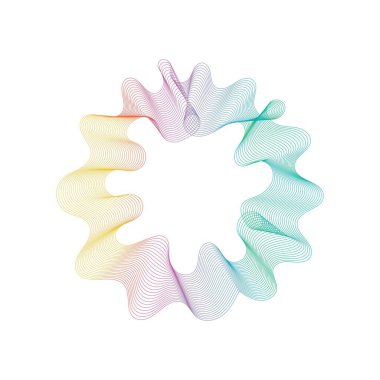 Abstract rainbow circle wave frame background. Vector illustration.