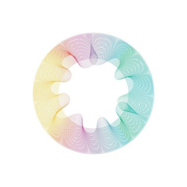 Abstract rainbow circle wave frame background. Vector illustration.