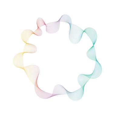 Abstract rainbow circle wave frame background. Vector illustration.