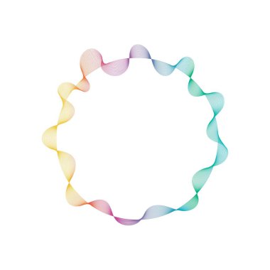 Abstract rainbow circle wave frame background. Vector illustration.