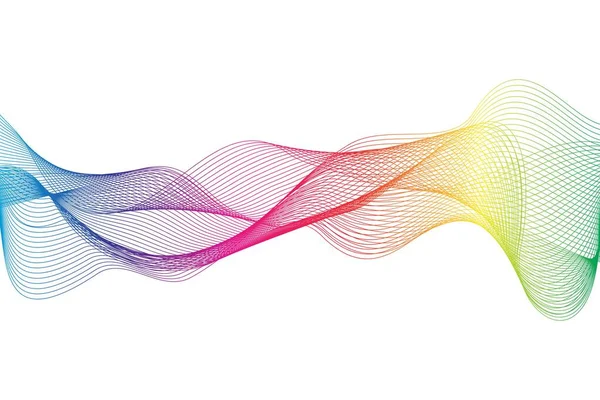 白い背景に虹の波 ベクターイラスト — ストックベクタ