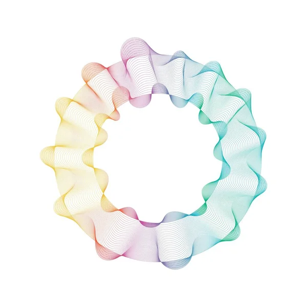 Abstract Rainbow Circle Wave Frame Background Vector Illustration — ストックベクタ