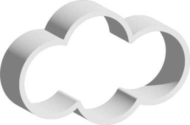 Bulut küf, beyaz arka planda 3D.