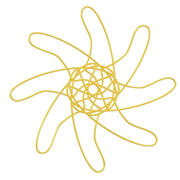 stock image Gold flower shape Spirograph icon. 3d rendering.