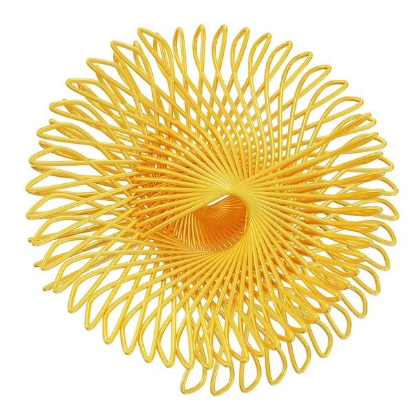 Altın çiçekli Spirograph ikonu. 3d oluşturma.