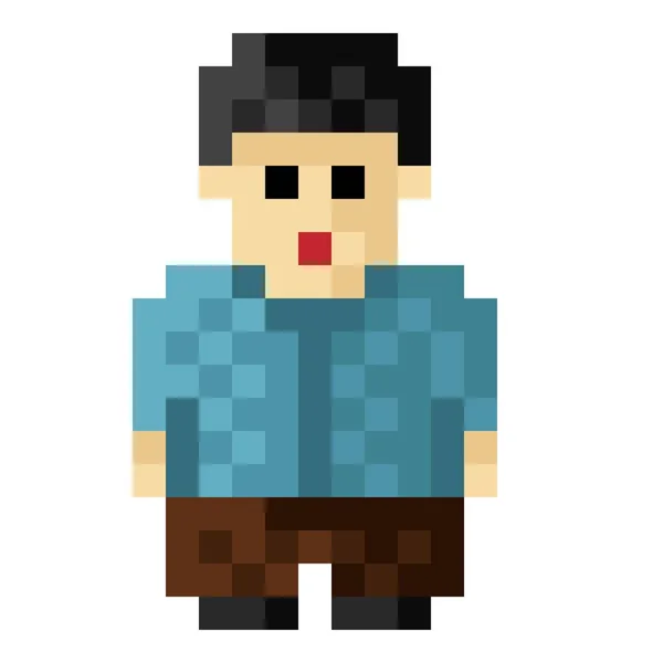 Scene Character Pixel Art Vector Illustration — Stock Vector