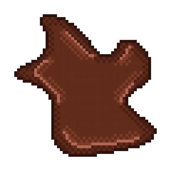 Shape Chocolate Pixel Art Vector Illustration — Stock vektor