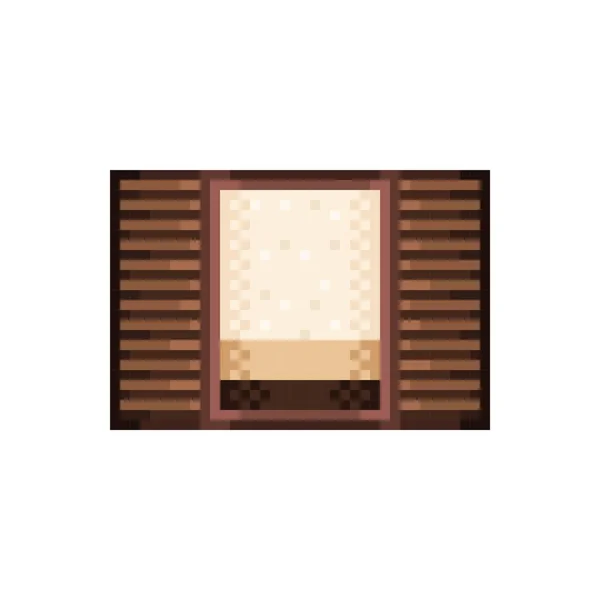 Деревянный Пиксельный Рисунок Окна Векторная Иллюстрация — стоковый вектор