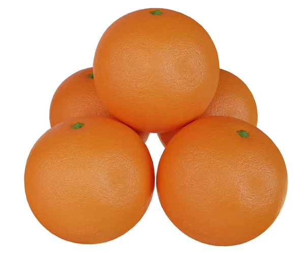 Плоды Апельсина Белом Фоне Рендеринг — стоковое фото