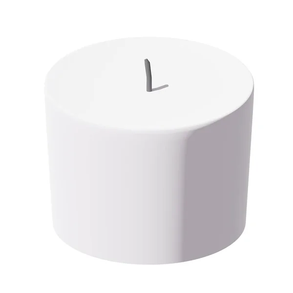 White Candle Decoration Rendering — Stock Photo, Image