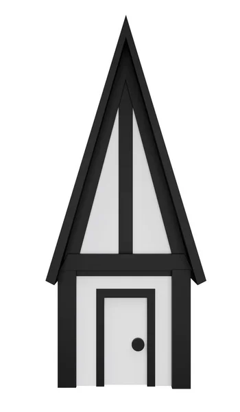White Black Witch House Rendering — Stock Photo, Image