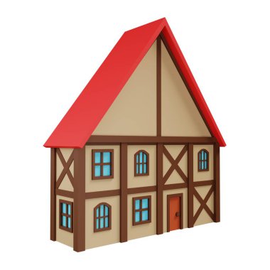 Medieval house. 3d rendering.