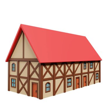 Medieval house. 3d rendering.
