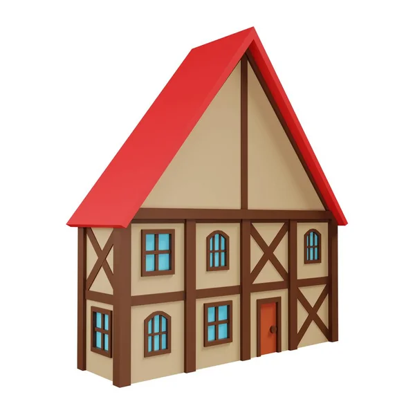 Medieval House Rendering — Stockfoto
