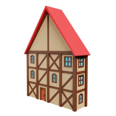 Medieval house. 3d rendering.