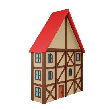Medieval house. 3d rendering.