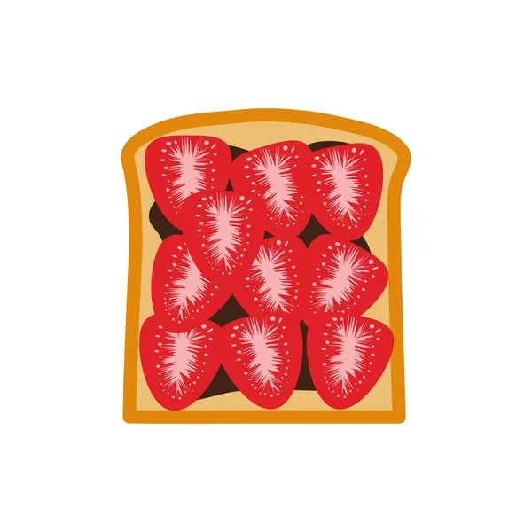 Schokolade Und Erdbeer Toast Symbol Vektorillustration — Stockvektor