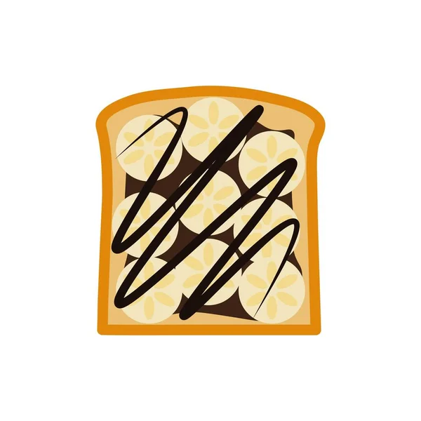 Choklad Och Banan Rostat Bröd Ikon Vektorillustration — Stock vektor