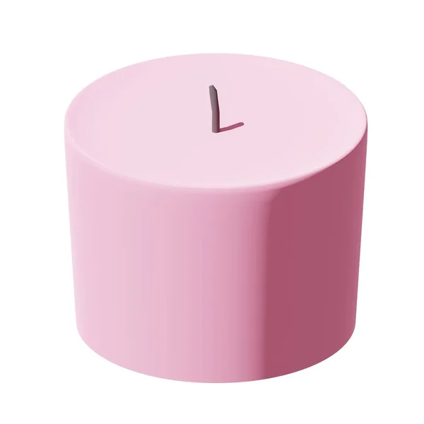 ピンクのキャンドルの装飾 3Dレンダリング — ストック写真