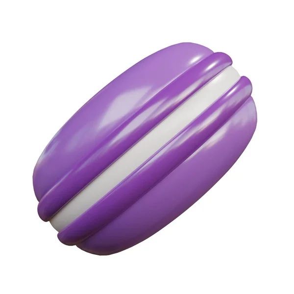 紫のマカロン側の写真 3Dレンダリング — ストック写真