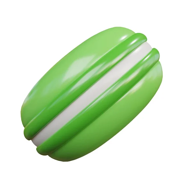 緑のマカロン側の写真 3Dレンダリング — ストック写真