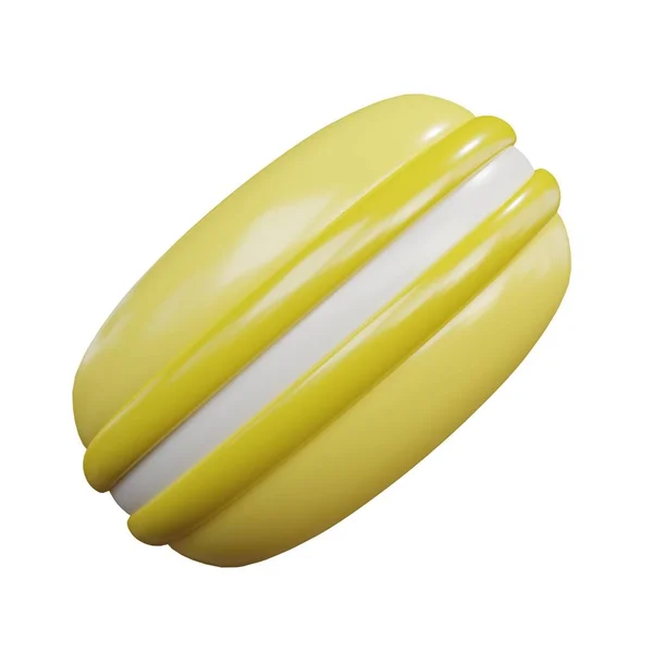 Lemon Macaron Side Picture Rendering — Fotografia de Stock