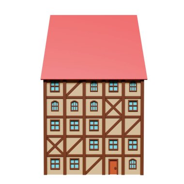 Ortaçağ binası. 3d oluşturma.